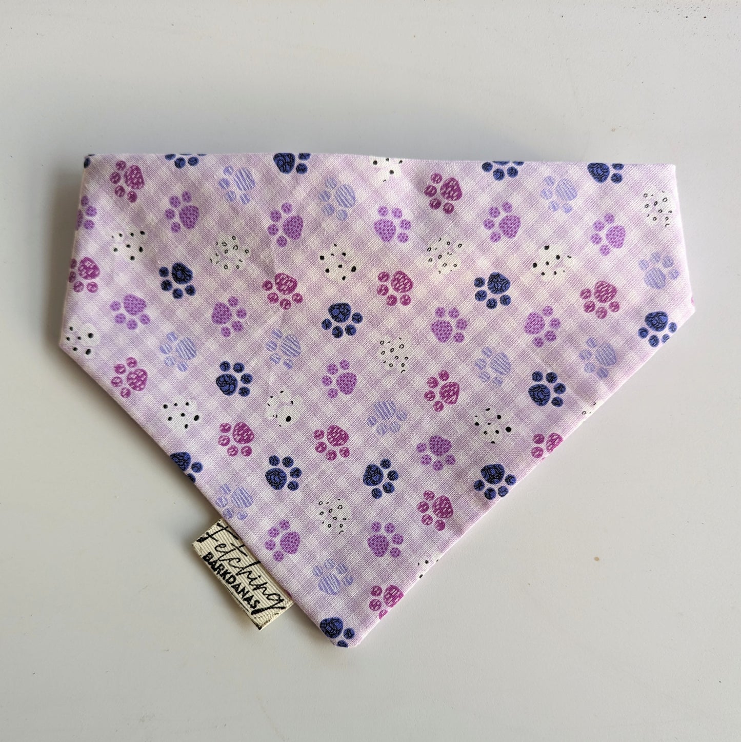 Purple Paw Prints- Bandana